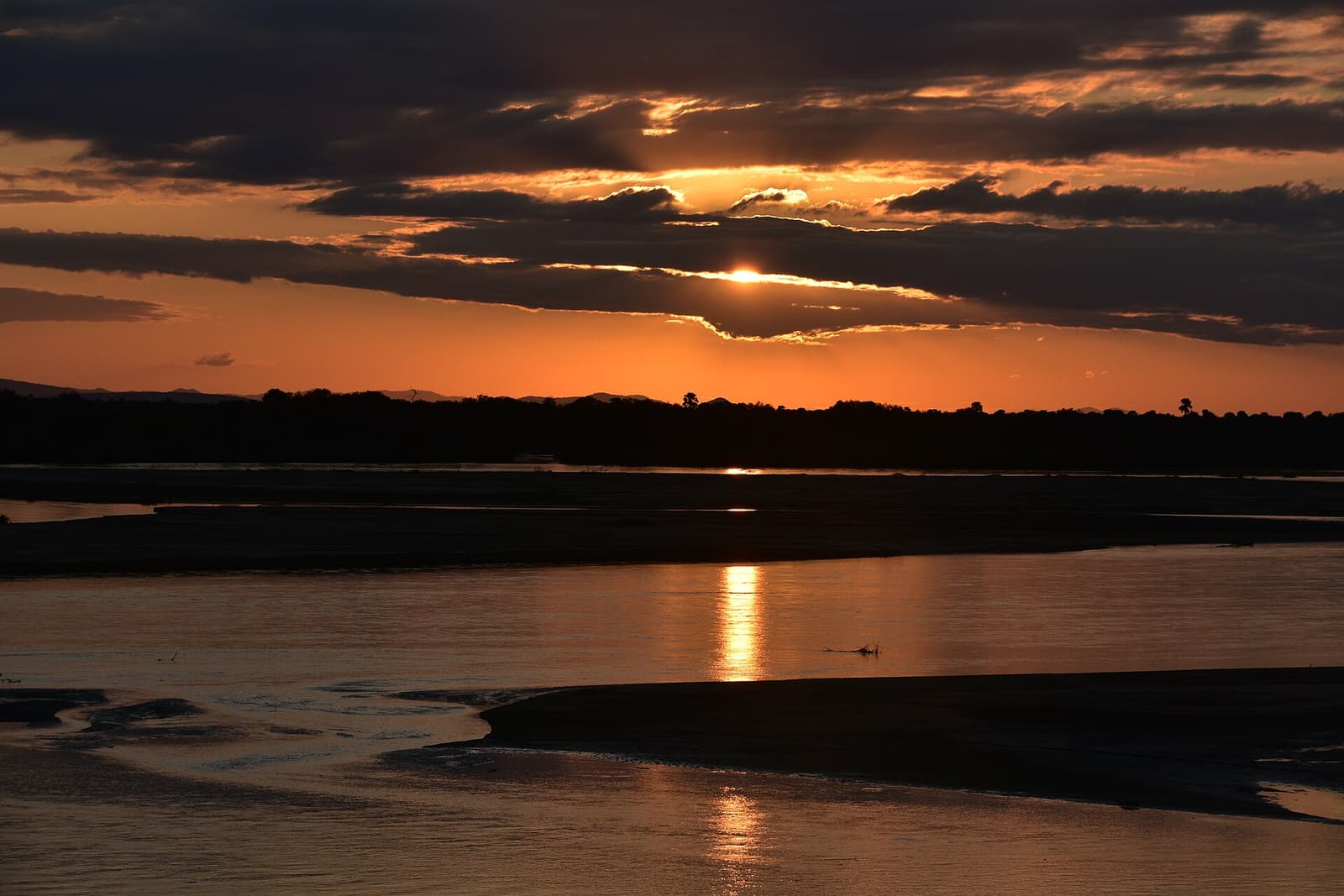 Sunset over the Rufiji River in Nyerere National Park